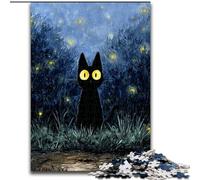 Rompecabezas de 1000 Piezas para Adultos, diseño de Gatito Negro, 50x75cm, navideño o como Obra de Arte
