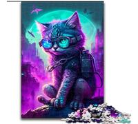 Rompecabezas de 1000 Piezas para Adultos, diseño de Gatito Punk, de Madera Un Regalo Ideal para la Familia 50x75cm Ideal para decoración del hogar, Entrenamiento Mental y Regalos navideños