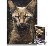 Rompecabezas de 1000 Piezas para Adultos, diseño de Gato Abisinio, con Poderes mágicos, Juego Educativo, Regalo de cumpleaños 38x26cm