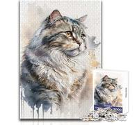 Rompecabezas de 1000 Piezas para Adultos, diseño de Gato American Curl, Juguete artístico, Juego Intelectual, Divertido y Divertido, Regalo de cumpleaños, tamaño 38x26cm