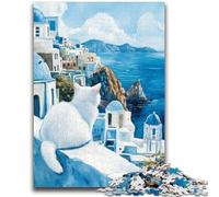 Rompecabezas de 1000 Piezas para Adultos, diseño de Gato Angora Turco, Ideal para Pasar el rato en casa con Piezas aleatorias Que se entrelazan (50x75cm)