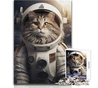 Rompecabezas de 1000 Piezas para Adultos, diseño de Gato Astronauta Noruego, Juego desafiante, Juguetes, desafío difícil, Ideas de Regalo, tamaño 50x75cm