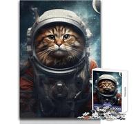 Rompecabezas de 1000 Piezas para Adultos, diseño de Gato Astronauta Noruego, Juego Educativo, Carrera de Velocidad Manual, Regalo para cumpleaños, tamaño 38x26cm