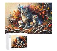 Rompecabezas de 1000 piezas para adultos, diseño de gato caprichoso, obra de arte familiar, rompecabezas para adultos, juego práctico para mejorar la memoria, regalos únicos para cumpleaños y Navidad