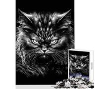 Rompecabezas de 1000 Piezas para Adultos diseño de Gato con expresión cínica Ideal para Decorar el hogar Regalo para Mujeres y Hombres Juego práctico para Mejorar el Amor en Pareja tamaño 38x26cm