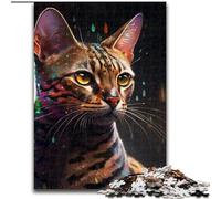 Rompecabezas de 1000 Piezas para Adultos, diseño de Gato de Bengala de fantasía, Ideal para Adolescentes, Juegos educativos, Regalos (tamaño 50x75cm)