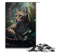 Rompecabezas de 1000 Piezas para Adultos, diseño de Gato de Bengala en la Jungla, cumpleaños o para Adolescentes a Partir de 14 años (1000 Piezas)