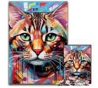 Rompecabezas de 1000 Piezas para Adultos, diseño de Gato de Bengala, Rompecabezas Imposible para Adultos, decoración del hogar, Regalo, Juego de ingenio, 26x38cm/10,23x14,96 Pulgadas