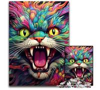 Rompecabezas de 1000 Piezas para Adultos, diseño de Gato de cartón, Ideal para Enamorados, Navidad, Año Nuevo y San Valentín, 26x38cm/10,23x14,96 Pulgadas.