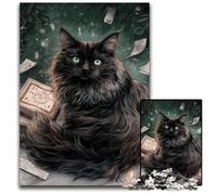 Rompecabezas de 1000 Piezas para Adultos, diseño de Gato, de Madera, Colorido, para decoración del hogar y Juego Familiar Interactivo, 50x75cm