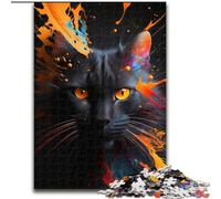 Rompecabezas de 1000 Piezas para Adultos, diseño de Gato de Madera, Ideal para Regalar a Hombres y Mujeres, para Uso Diario y Ocasiones Especiales, 50x75cm Una Divertida Actividad de Juego Familiar