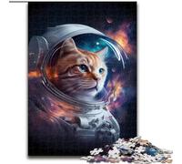 Rompecabezas de 1000 Piezas para Adultos,diseño de Gato Espacial Astronauta,Hecho de Madera,un Gran Regalo para la diversión Familiar de 50x75cm para Vacaciones,cumpleaños y Noches de Juegos
