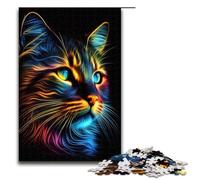 Rompecabezas de 1000 Piezas para Adultos diseño de Gato Estilo Pop Art con Cara de Animal cumpleaños o decoración de Pared 75x50cm