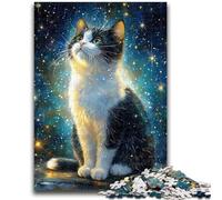 Rompecabezas de 1000 Piezas para Adultos, diseño de Gato Estrella Cada Pieza es única Un Juego Familiar desafiante y Divertido (50x75cm)