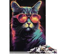 Rompecabezas de 1000 Piezas para Adultos, diseño de Gato Gamer. Ideal para Decorar el hogar o como Regalo. Medidas: 38 x 26 cm / 1000 Piezas.