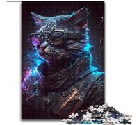 Rompecabezas de 1000 Piezas para Adultos, diseño de Gato Humano, tamaño 50x75cm, Ideal para Decorar, para Adultos, Familia