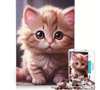 Rompecabezas de 1000 Piezas para Adultos, diseño de Gato Kawaii, Juguetes para armar, colección de Artistas, Bellas Artes 38x52cm