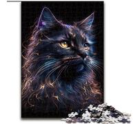 Rompecabezas de 1000 Piezas para Adultos, diseño de Gato mágico, de Madera, tamaño 50x75cm. Un desafío para la Mente, Actividad Familiar, decoración del hogar y Regalo navideño.