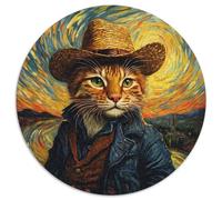 Rompecabezas de 1000 Piezas para Adultos, diseño de Gato Naranja de Van Gogh, Hombres y Mujeres, para Uso Diario y Ocasiones Especiales (tamaño 67,5 x 67,5 cm)