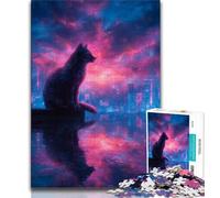 Rompecabezas de 1000 Piezas para Adultos, diseño de Gato neón, Ideal para Noches de Juegos, Juguete Colorido para Regalar en casa (tamaño 75x50cm)