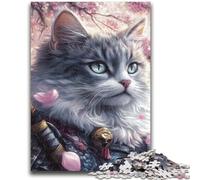 Rompecabezas de 1000 Piezas para Adultos, diseño de Gato Ninja japonés, 1000 Piezas para Adolescentes, desafiantes Juegos Familiares, Juguete DIY para Decorar la Pared del hogar (26x38cm)