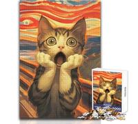 Rompecabezas de 1000 Piezas para Adultos, diseño de Gato Que grita, Divertido, Tranquilo, para Pasar el Tiempo Libre, con Ajuste preciso, tamaño 50x75cm
