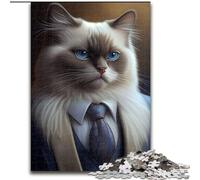 Rompecabezas de 1000 Piezas para Adultos, diseño de Gato Ragdoll, de Madera, Ideal como decoración o Regalo de cumpleaños, 50x75cm, Ideal para cumpleaños, Vacaciones, Navidad y Halloween