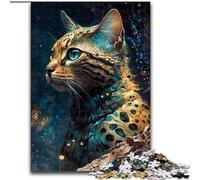 Rompecabezas de 1000 Piezas para Adultos, diseño de Gato siamés de Madera, Padres, Parejas y Amigos a Partir de 14 años, 50x75cm, Ideal para Jugar en Familia