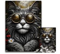 Rompecabezas de 1000 Piezas para Adultos, diseño de Gato Steampunk, de cartón, Juego Interactivo Familiar, Apto para Mayores de 14 años, 26x38cm