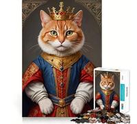 Rompecabezas de 1000 Piezas para Adultos,diseño de Gato y príncipe,Corte preciso,Divertido Rompecabezas,Regalo para el Tiempo Libre,decoración navideña (38x26cm)