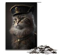 Rompecabezas de 1000 Piezas para Adultos diseño de Gato y Vestido de Napoleón Juego práctico decoración única para el hogar y Regalos 75x50cm