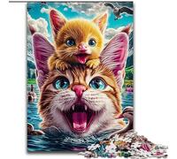 Rompecabezas de 1000 Piezas para Adultos, diseño de Gatos y Gatitos Juego Interactivo Familiar, Rompecabezas, Juguete Educativo (26x38cm)