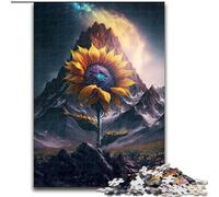 Rompecabezas de 1000 Piezas para Adultos,diseño de Girasol cósmico de Madera,Ideal para diversión Familiar,relajación y Regalos navideños,Ideal para Fiestas de cumpleaños para Hombres y Mujeres