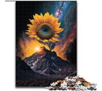 Rompecabezas de 1000 Piezas para Adultos, diseño de Girasol cósmico, de Madera Un Regalo Ideal para la diversión Familiar de 50x75cm para Fiestas, cumpleaños y Noches de Juegos en Familia