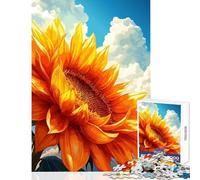 Rompecabezas de 1000 piezas para adultos diseño de girasol vibrante contra cielo nublado juguete para decoración de pared gran regalo para juegos familiares mejora el amor entre parejas tamaño 38x52cm