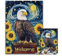 Rompecabezas de 1000 Piezas para Adultos, diseño de Girasol y águila, de cartón, Educativo, para el Cerebro, decoración artística para el hogar y la Oficina, para Mayores de 14 años, 26x38cm