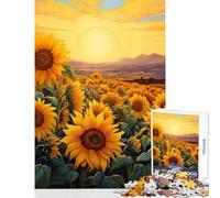 Rompecabezas de 1000 Piezas para Adultos diseño de Girasol y Amanecer Ideal para decoración del hogar Regalos Juegos Familiares interesantes para Reducir el estrés tamaño 38x52cm