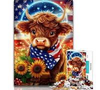 Rompecabezas de 1000 Piezas para Adultos, diseño de Girasol y Yak, difícil de superar Cada Pieza es única Diversión Familiar desafiante (tamaño 38x26cm)