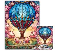 Rompecabezas de 1000 Piezas para Adultos, diseño de Globo aerostático de cartón, Ideal para decoración y Regalo de ingenio, 26x38cm/10,23x14,96 Pulgadas