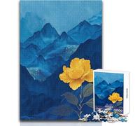 Rompecabezas de 1000 Piezas para Adultos, diseño de Golden Rose Blue Mountain, Ideal para Mujeres Mayores de 14 años (tamaño 38x26cm)