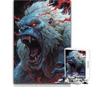 Rompecabezas de 1000 Piezas para Adultos, diseño de Gorila Albino Enojado con Detalles Rojos, Juegos educativos, Regalo antiestrés para cumpleaños, tamaño 38x52cm