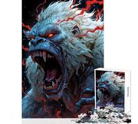 Rompecabezas de 1000 Piezas para Adultos diseño de Gorila Albino Enojado con Detalles Rojos Juguete antiestrés Regalo de cumpleaños Juego Educativo Ideal para decoración de Escritorio tamaño 38x26cm