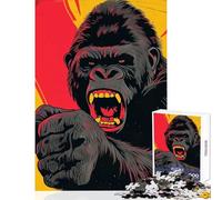 Rompecabezas de 1000 Piezas para Adultos diseño de Gorila Enojado Juguete Educativo Regalo de cumpleaños Juego práctico Ideal para decoración de Escritorio (tamaño 38x52cm)