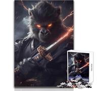 Rompecabezas de 1000 Piezas para Adultos, diseño de Gorila, samurái, Guerrero, Animal, Educativo, Divertido, Juego de Actividades de Aprendizaje, Cualquier ocasión, tamaño 38x52cm