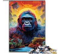 Rompecabezas de 1000 Piezas para Adultos, diseño de gorilas de Colores, Ideal para Hacer en casa, para Que desafíes tu Mente y te diviertas Juguete Interactivo Familiar (tamaño: 50x75cm)
