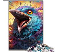 Rompecabezas de 1000 Piezas para Adultos, diseño de gorrión Colorido, de Madera, tamaño 50x75cm, Juego Decorativo Que desafía el Cerebro, Juguete Interactivo Familiar.
