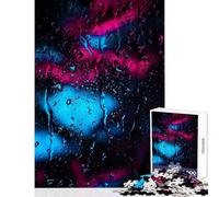 Rompecabezas de 1000 Piezas para Adultos diseño de Gotas de Lluvia neón Ideal para decoración del hogar Regalos cumpleaños y Actividades Familiares (38x26cm)