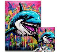 Rompecabezas de 1000 Piezas para Adultos, diseño de Grafiti de Ballena, decoración y Rompecabezas, 26x38cm/10,23x14,96 Pulgadas.