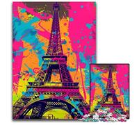 Rompecabezas de 1000 Piezas para Adultos, diseño de Grafiti de la Torre Eiffel, Adolescentes y decoración del hogar, 26x38cm/10,23x14,96 Pulgadas.