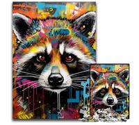 Rompecabezas de 1000 Piezas para Adultos, diseño de Grafiti de Mapache, Rompecabezas de Alta dificultad para Adolescentes, 26x38cm/10,23x14,96 Pulgadas.
